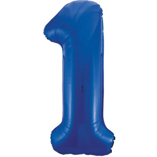 34IN BLUE NUMBER 1 BALLOON INFLATED