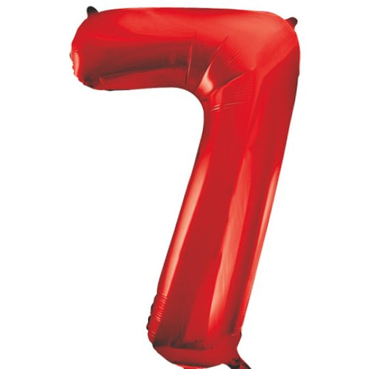 34IN RED NUMBER 7 BALLOON